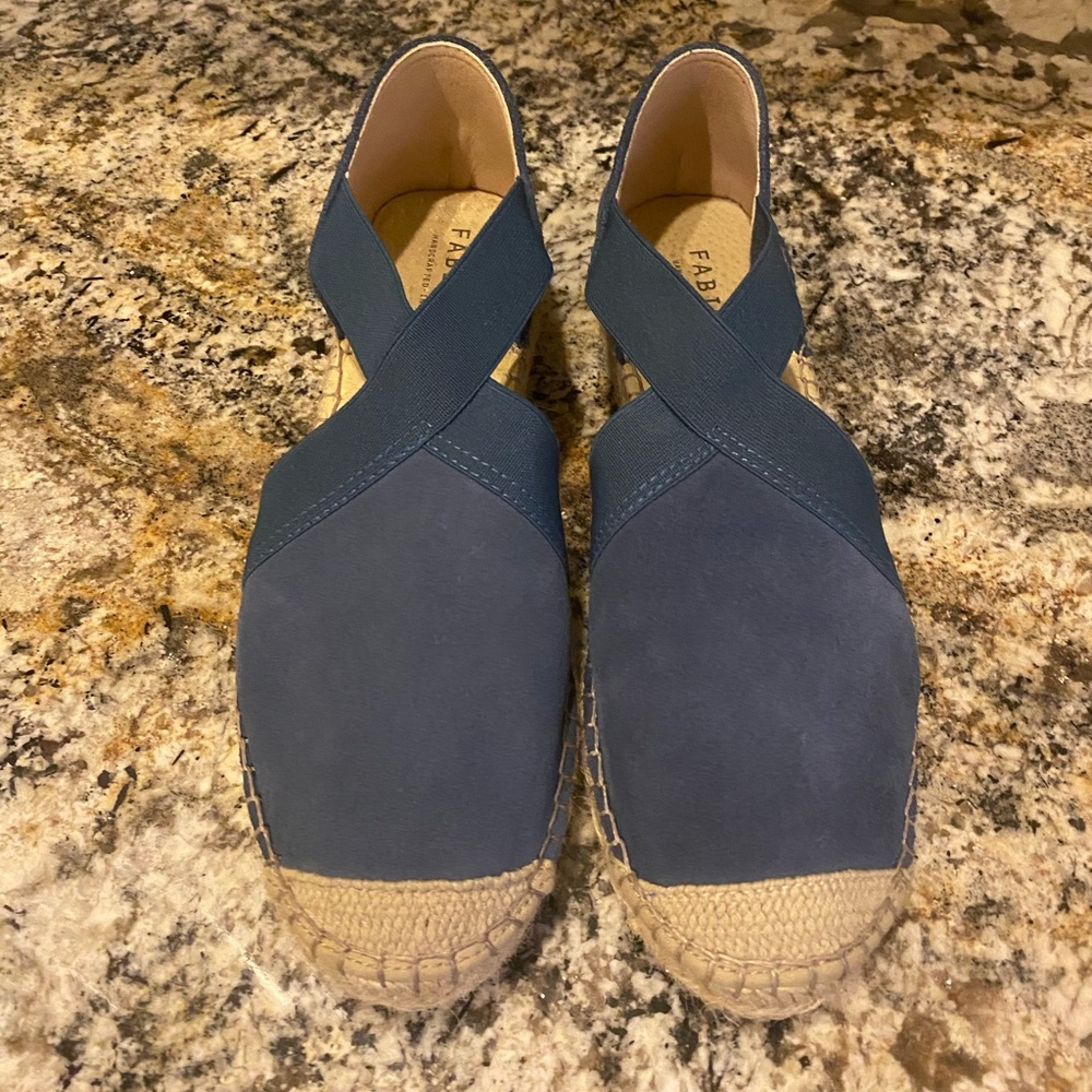Fabiolas Of Spain Blue Suede Espadrilles